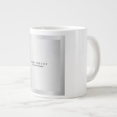 Trendy Stylish Modern Minimalistisch Silver Gray Jumbo-Tasse (Vorderseite Rechts)