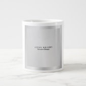 Trendy Stylish Modern Minimalistisch Silver Gray Jumbo-Tasse (Vorderseite)
