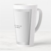 Trendy Stylish Modern Minimalistisch Silver Gray Milchtasse (Rechte Ecke)