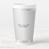 Trendy Stylish Modern Minimalistisch Silver Gray Milchtasse (Vorderseite)