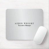 Trendy Stylish Modern Minimalistisch Silver Gray Mousepad (Mit Mouse)