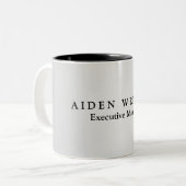 Trendy Stylish Modern Minimalistisch Silver Gray Zweifarbige Tasse (Vorderseite Links)