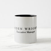 Trendy Stylish Modern Minimalistisch Silver Gray Zweifarbige Tasse (Mittel)