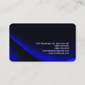 Trendy Stylish Monogram Blue Hairdresser Visitenkarte (Rückseite)