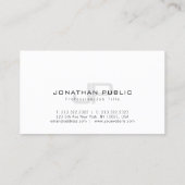 Trendy Stylish Monogram Modern Simple Chic Schlich Visitenkarte (Rückseite)