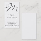 Trendy Stylish Monogram Standard Business Card Visitenkarte (Vorne/Hinten)