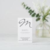 Trendy Stylish Monogram Standard Business Card Visitenkarte (Stehend Vorderseite)