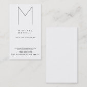 Trendy Stylish Monogram Standard Business Card Visitenkarte (Vorne/Hinten)
