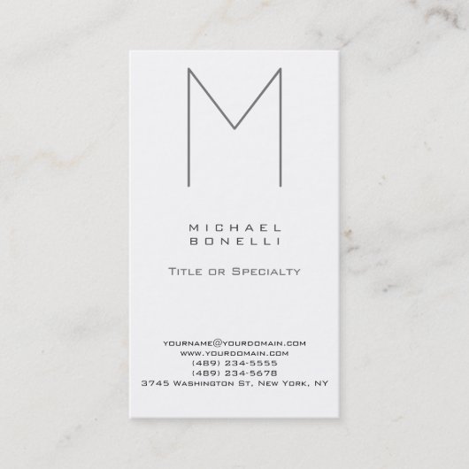 Trendy Stylish Monogram Standard Business Card Visitenkarte (Vorderseite)
