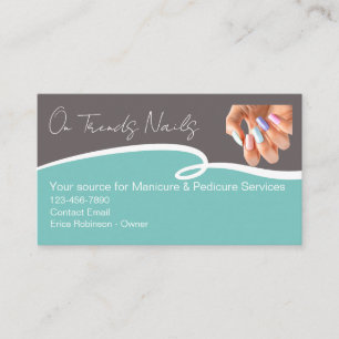 Trendy Stylish Nail Tech Manicure Visitenkarte