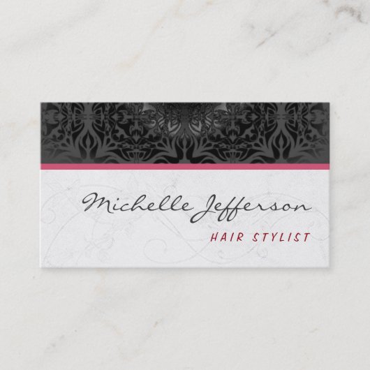 Trendy Stylish Niedlich Gray Pattern Business Card Visitenkarte (Vorderseite)