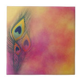 Trendy Stylish Peacock Feathers Fliese (Vorderseite)