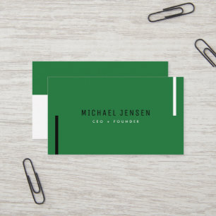 Trendy Stylish Pine Green Modern Minimal Visitenkarte