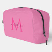 Trendy Stylish Pink Script Name Custom Handwriting Waschbeutel (Rechte Ecke)