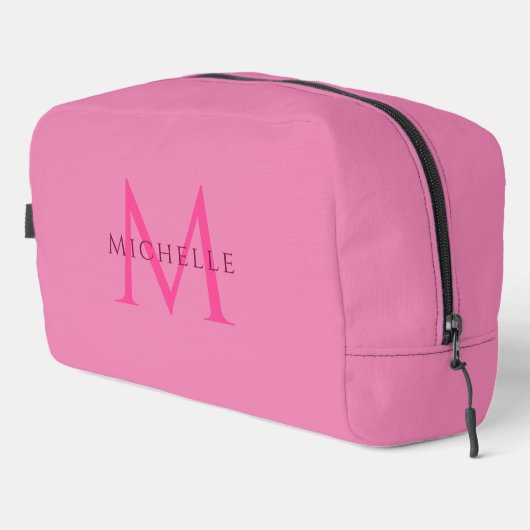 Trendy Stylish Pink Script Name Custom Handwriting Waschbeutel (Rechte Ecke)