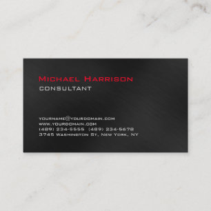 Trendy Stylish Red Black Gray Consultant Visitenkarte