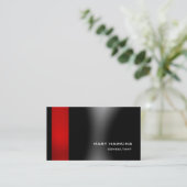 Trendy Stylish Red Black Gray Moderne Elegant Visitenkarte (Stehend Vorderseite)