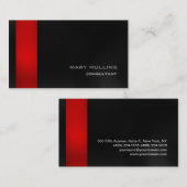 Trendy Stylish Red Dark Gray Modern Elegant Visitenkarte (Vorne/Hinten)