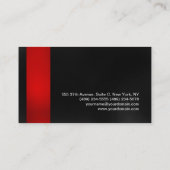 Trendy Stylish Red Dark Gray Modern Elegant Visitenkarte (Rückseite)