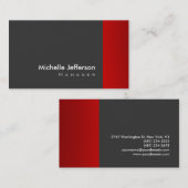Trendy Stylish Red Gray Striping Business Card Visitenkarte (Vorne/Hinten)