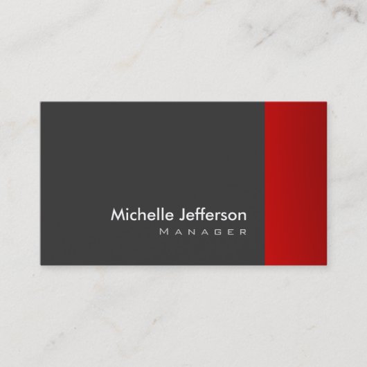 Trendy Stylish Red Gray Striping Business Card Visitenkarte (Vorderseite)