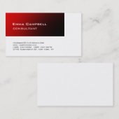 Trendy Stylish Red Modern Beruflich Consultant Visitenkarte (Vorne/Hinten)