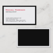 Trendy Stylish Red Schwarz-weiß Consultant Visitenkarte (Vorne/Hinten)