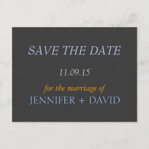 Trendy Stylish Save the Date Wedding Postcard Ankündigungspostkarte