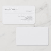 Trendy Stylish Schlicht Creative Modern White Visitenkarte (Vorne/Hinten)