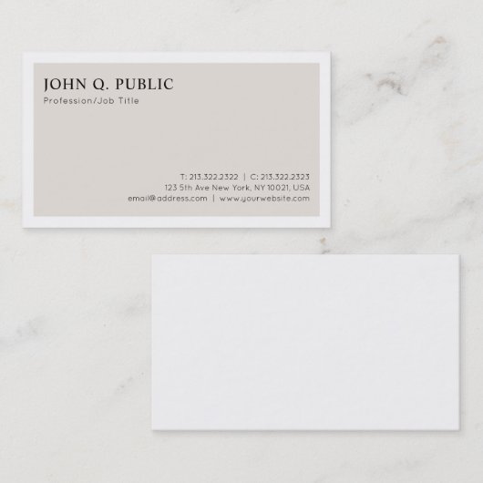 Trendy Stylish Schlicht Modernes Minimalistisches Visitenkarte (Vorne/Hinten)