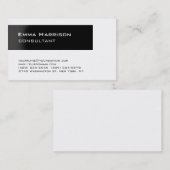 Trendy Stylish Schwarz-weiß Consultant Visitenkarte (Vorne/Hinten)