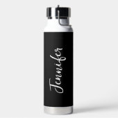 Trendy Stylish Script Name Black and White Womens Trinkflasche (Links)