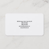 Trendy Stylish Simple Schlicht White Minimalistisc Visitenkarte (Rückseite)