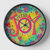 Trendy Stylish Spread Joy Quote Inspirivity Clock Uhr (Vorderseite)