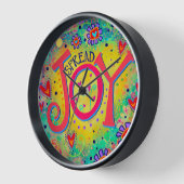 Trendy Stylish Spread Joy Quote Inspirivity Clock Uhr (Winkel)