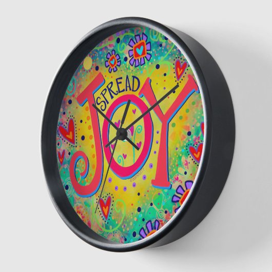 Trendy Stylish Spread Joy Quote Inspirivity Clock Uhr (Winkel)