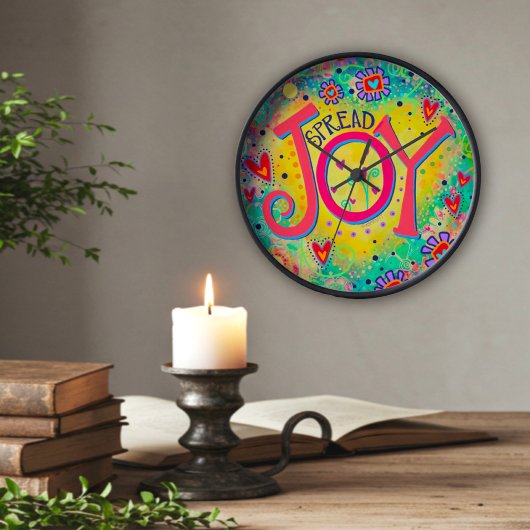 Trendy Stylish Spread Joy Quote Inspirivity Clock Uhr