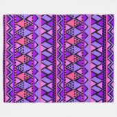Trendy Stylish Tribal Geometric Pattern Fleecedecke (Vorderseite (Horizontal))