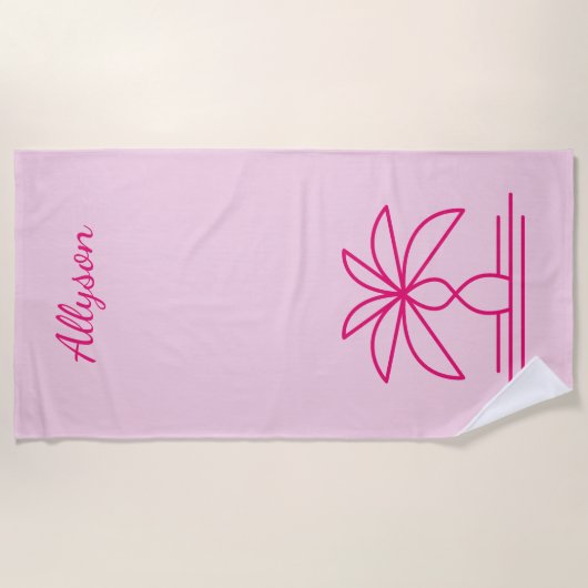 Trendy Stylish Tropical Girly Strandtuch (Vorderseite)