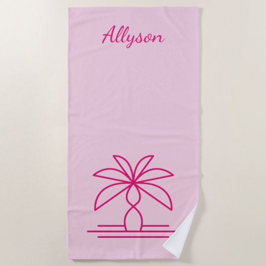 Trendy Stylish Tropical Girly Strandtuch (Vorderseite)