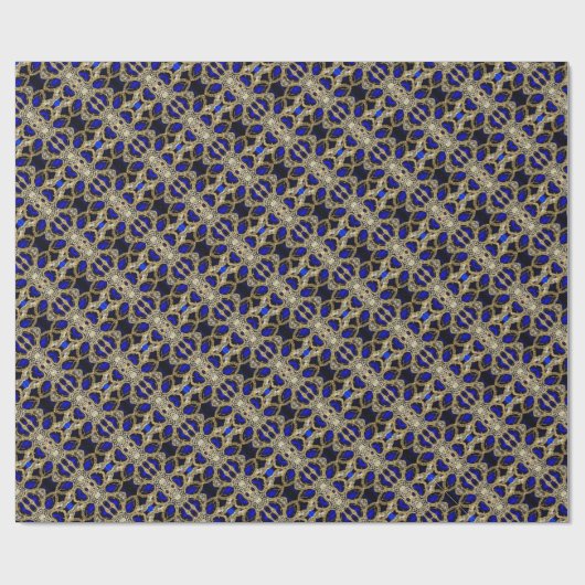 Trendy Stylish Türkise Gold Silver Sapphire Blue Geschenkpapier (Flach)