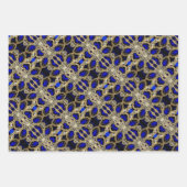 Trendy Stylish Türkise Gold Silver Sapphire Blue Geschenkpapier Set (Vorderseite)