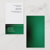 Trendy Stylish White Green Consultant Creative Visitenkarte (Vorne/Hinten)