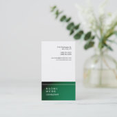 Trendy Stylish White Green Consultant Creative Visitenkarte (Stehend Vorderseite)