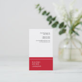 Trendy Stylish White Red Consultant Creative Visitenkarte (Stehend Vorderseite)