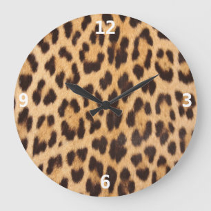 trendy stylish wild safari leopard print große wanduhr