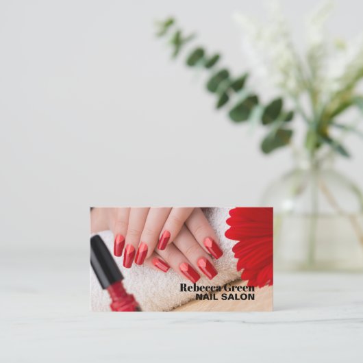 Trendy Stylist Manicurist Nail Artist Nail Salon Visitenkarte (Stehend Vorderseite)