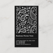 Trendy Stylist - Schwarzweiß-Paisley-Muster Visitenkarte (Rückseite)
