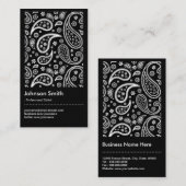 Trendy Stylist - Schwarzweiß-Paisley-Muster Visitenkarte (Vorne/Hinten)