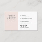 TRENDY SUBTLE FARBWASH BLUSH PINK FLORAL BUNCH VISITENKARTE (Rückseite)